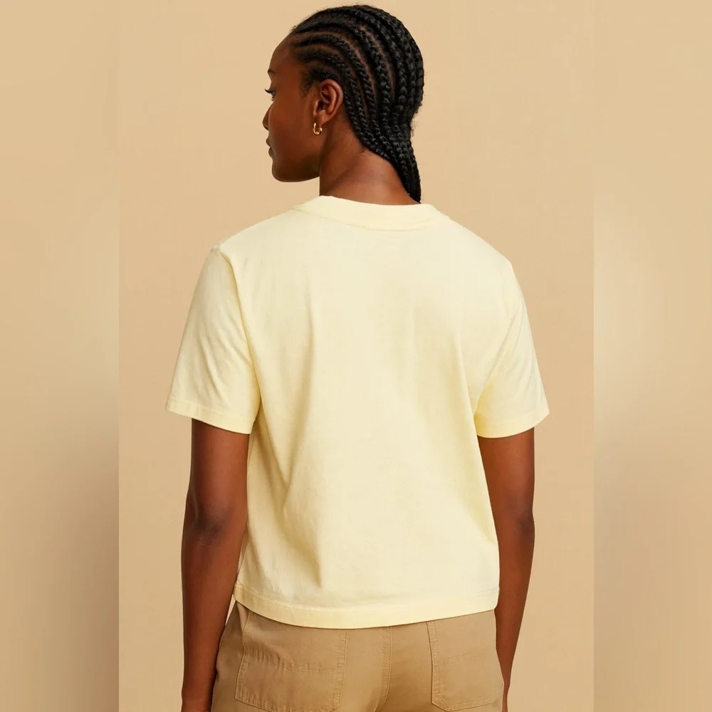 J Crew Light Yellow Relaxed Premium Cotton Boxy Tee NWT XXS #2298